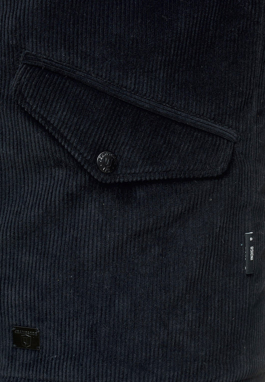 Indicode men's Dudley winter jacket made of 100% cotton (corduroy) with a hood