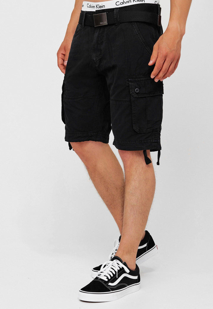 Indicode Men's Abner Cargo Shorts with 7 pockets made of 100% cotton