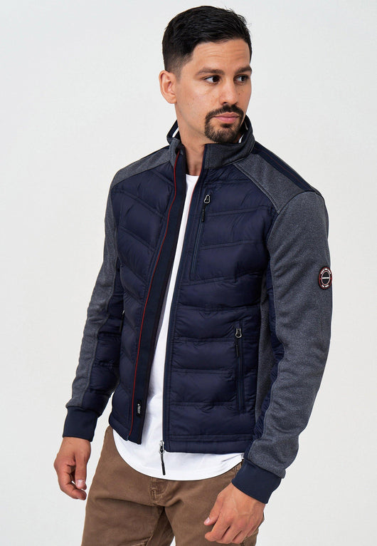 Indicode men's Alterio quilted jacket with softshell sleeves