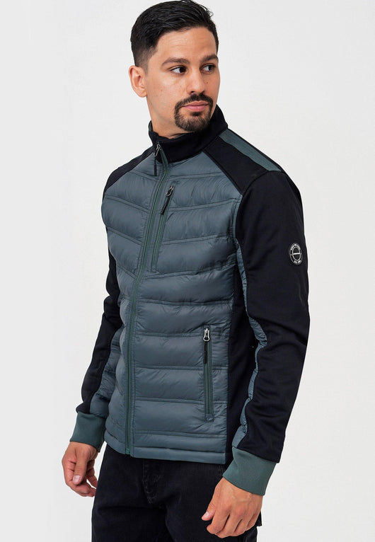 Indicode men's Alterio quilted jacket with softshell sleeves