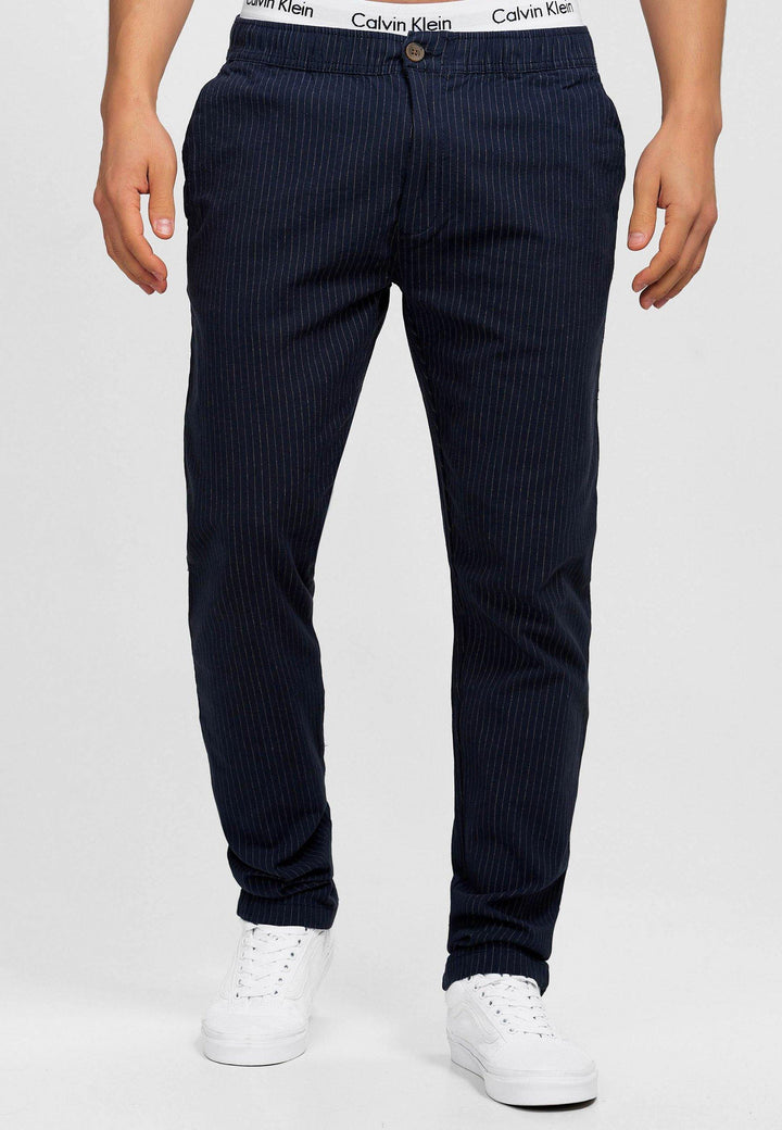 Indicode Herren Costa Karierte Stoffhose mit 4 Taschen aus 98% Baumwolle - INDICODE