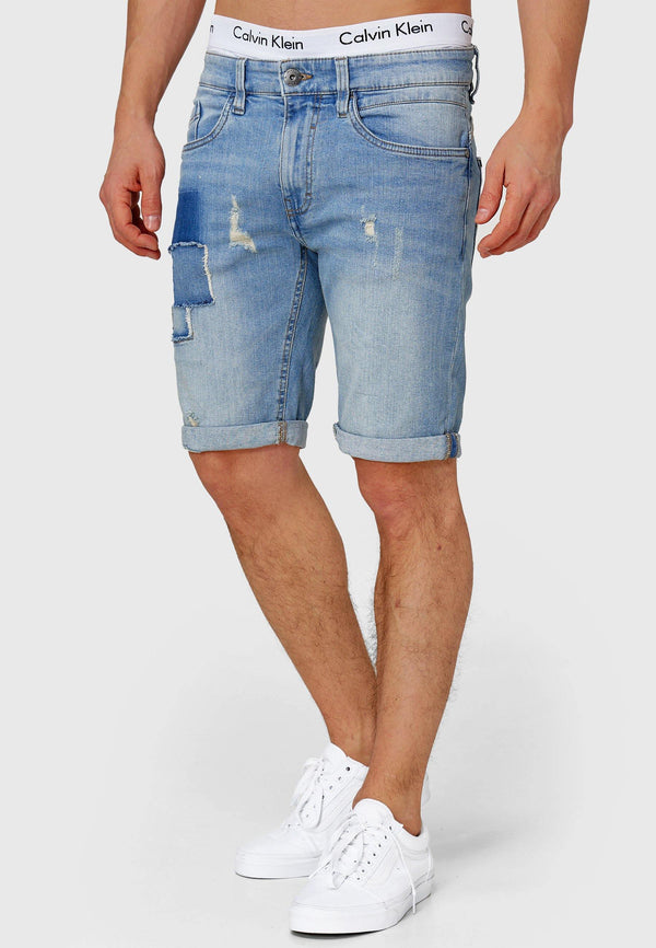 Indicode Men's Roberts Jeans Shorts with 5 pockets made of 98% cotton
