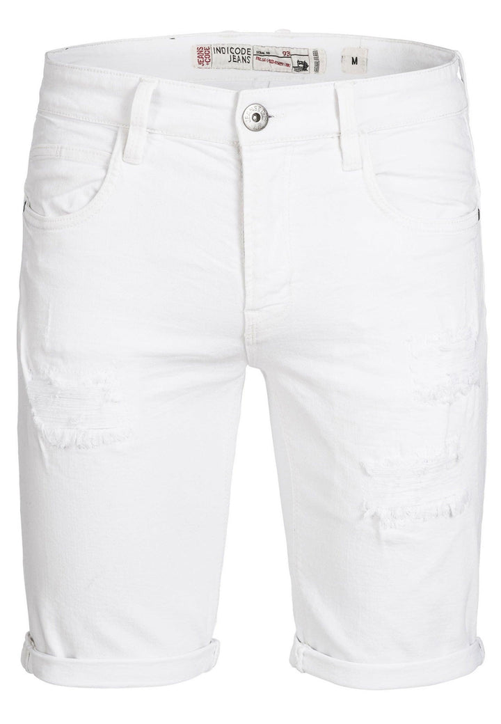 Indicode Herren Caden Jeans Shorts mit 5 Taschen aus 98% Baumwolle - INDICODE