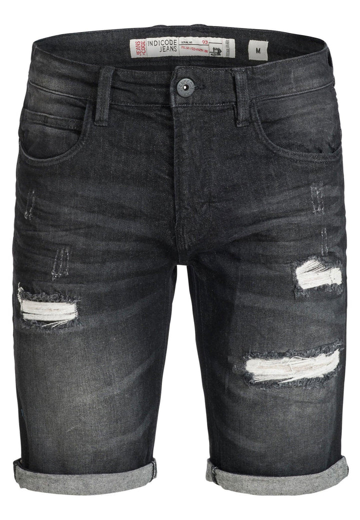 Indicode Herren Caden Jeans Shorts mit 5 Taschen aus 98% Baumwolle - INDICODE