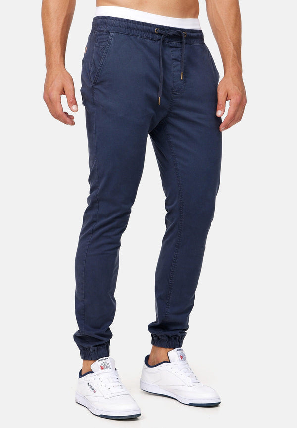 Indicode men's Fields trousers with 4 pockets made of 98% cotton